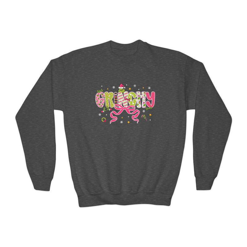 Cute Youth Crewneck Sweatshirt with Holiday Cheer Design, Cozy Pullover for Kids, Christmas Gift, Winter Apparel, Youth Fashion