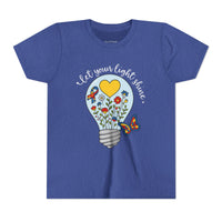 Inspirational Bella Canvas Youth Tee: Let Your Light Shine, Kids T-Shirt, Motivational Gift, Summer Wear, Autism Awareness