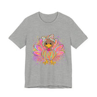 Neon Girly Thanksgiving Turkey Bella Canvas Women's T-Shirt, Unisex Tee, Cute Festival Top, Funny Holiday Shirt, Trendy Turkey Day Apparel