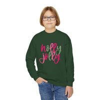 Holly Jolly Youth Crewneck Sweatshirt, Holiday Sweatshirt, Christmas Gift, Winter Apparel, Kids Crewneck, Gildan