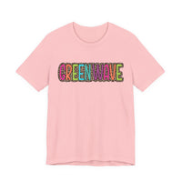 Colorful Green Wave Unisex Tee, Soft Bella Canvas Tshirt for High School Students, Cool Graphic Tee, Trendy Teen Shirt, Vibrant Green Wave