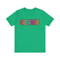 Colorful Green Wave Unisex Tee, Soft Bella Canvas Tshirt for High School Students, Cool Graphic Tee, Trendy Teen Shirt, Vibrant Green Wave