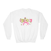 Cute Youth Crewneck Sweatshirt with Holiday Cheer Design, Cozy Pullover for Kids, Christmas Gift, Winter Apparel, Youth Fashion