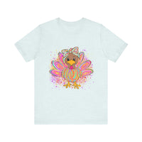 Neon Girly Thanksgiving Turkey Bella Canvas Women's T-Shirt, Unisex Tee, Cute Festival Top, Funny Holiday Shirt, Trendy Turkey Day Apparel
