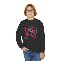 Holly Jolly Youth Crewneck Sweatshirt, Holiday Sweatshirt, Christmas Gift, Winter Apparel, Kids Crewneck, Gildan