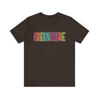Colorful Green Wave Unisex Tee, Soft Bella Canvas Tshirt for High School Students, Cool Graphic Tee, Trendy Teen Shirt, Vibrant Green Wave
