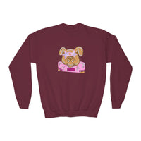 Cute Dog Graphic Youth Crewneck Sweatshirt | Cozy Gift for Pet Lovers, Kids Apparel, Casual Everyday Wear, Dog Lover Gift