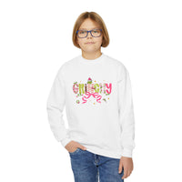 Cute Youth Crewneck Sweatshirt with Holiday Cheer Design, Cozy Pullover for Kids, Christmas Gift, Winter Apparel, Youth Fashion