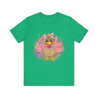 Neon Girly Thanksgiving Turkey Bella Canvas Women's T-Shirt, Unisex Tee, Cute Festival Top, Funny Holiday Shirt, Trendy Turkey Day Apparel