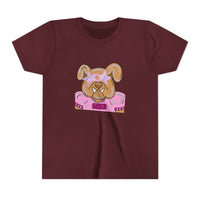 Kids Pink Bulldogs Youth Tee Shirt, Bella Canvas Short Sleeve, Children's Tshirt, Puppy Graphic Top, Girls' Apparel, Cute Bulldog Print Tee