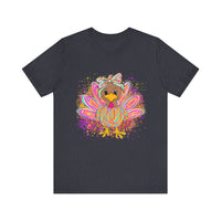 Neon Girly Thanksgiving Turkey Bella Canvas Women's T-Shirt, Unisex Tee, Cute Festival Top, Funny Holiday Shirt, Trendy Turkey Day Apparel