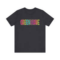 Colorful Green Wave Unisex Tee, Soft Bella Canvas Tshirt for High School Students, Cool Graphic Tee, Trendy Teen Shirt, Vibrant Green Wave