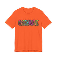 Colorful Green Wave Unisex Tee, Soft Bella Canvas Tshirt for High School Students, Cool Graphic Tee, Trendy Teen Shirt, Vibrant Green Wave