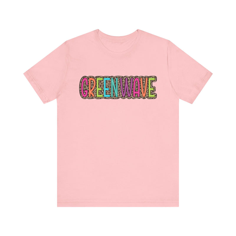 Colorful Green Wave Unisex Tee, Soft Bella Canvas Tshirt for High School Students, Cool Graphic Tee, Trendy Teen Shirt, Vibrant Green Wave