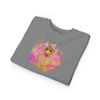 Neon Turkey Thanksgiving Toddler Sweatshirt, Kids Fall Clothing, Holiday Gift, Cute Rabbit Skins Jumper, Thanksgiving Outfit
