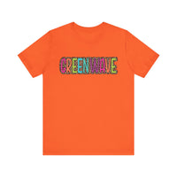 Colorful Green Wave Unisex Tee, Soft Bella Canvas Tshirt for High School Students, Cool Graphic Tee, Trendy Teen Shirt, Vibrant Green Wave