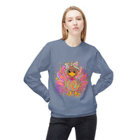 Neon Girly Thanksgiving Turkey Sweatshirt, Soft Gildan Crewneck Jumper, Unisex Midweight Fleece, Holiday Gift, Cozy Winter Sweater, Turkey
