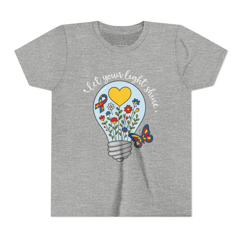 Inspirational Bella Canvas Youth Tee: Let Your Light Shine, Kids T-Shirt, Motivational Gift, Summer Wear, Autism Awareness