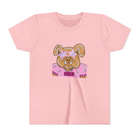 Kids Pink Bulldogs Youth Tee Shirt, Bella Canvas Short Sleeve, Children's Tshirt, Puppy Graphic Top, Girls' Apparel, Cute Bulldog Print Tee