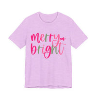 Merry & Bright Adult Unisex Tee, Christmas Shirt, Holiday Tshirt, Festive Apparel, Bella Canvas Shirt