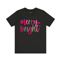 Merry & Bright Adult Unisex Tee, Christmas Shirt, Holiday Tshirt, Festive Apparel, Bella Canvas Shirt