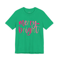 Merry & Bright Adult Unisex Tee, Christmas Shirt, Holiday Tshirt, Festive Apparel, Bella Canvas Shirt