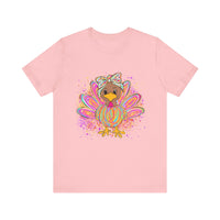 Neon Girly Thanksgiving Turkey Bella Canvas Women's T-Shirt, Unisex Tee, Cute Festival Top, Funny Holiday Shirt, Trendy Turkey Day Apparel