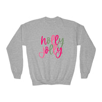 Holly Jolly Youth Crewneck Sweatshirt, Holiday Sweatshirt, Christmas Gift, Winter Apparel, Kids Crewneck, Gildan