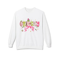 Grinchy Fleece Crewneck Sweatshirt, Cozy Holiday Apparel, Funny Christmas Gift, Unisex Sweater for Winter, Festive Pullover