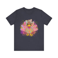 Neon Girly Thanksgiving Turkey Bella Canvas Women's T-Shirt, Unisex Tee, Cute Festival Top, Funny Holiday Shirt, Trendy Turkey Day Apparel