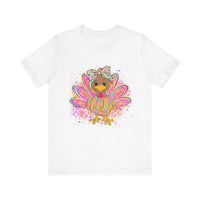Neon Girly Thanksgiving Turkey Bella Canvas Women's T-Shirt, Unisex Tee, Cute Festival Top, Funny Holiday Shirt, Trendy Turkey Day Apparel