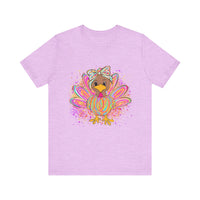 Neon Girly Thanksgiving Turkey Bella Canvas Women's T-Shirt, Unisex Tee, Cute Festival Top, Funny Holiday Shirt, Trendy Turkey Day Apparel