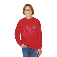 Holly Jolly Youth Crewneck Sweatshirt, Holiday Sweatshirt, Christmas Gift, Winter Apparel, Kids Crewneck, Gildan