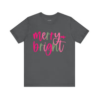 Merry & Bright Adult Unisex Tee, Christmas Shirt, Holiday Tshirt, Festive Apparel, Bella Canvas Shirt