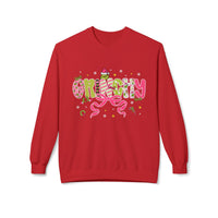 Grinchy Fleece Crewneck Sweatshirt, Cozy Holiday Apparel, Funny Christmas Gift, Unisex Sweater for Winter, Festive Pullover