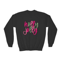 Holly Jolly Youth Crewneck Sweatshirt, Holiday Sweatshirt, Christmas Gift, Winter Apparel, Kids Crewneck, Gildan