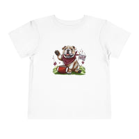 Vintage Bulldog Football Starkville MS Toddler Short Sleeve Tee, Kids Campus Football Shirt, Youth Retro Bulldog Sports T-Shirt, Children's