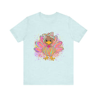 Neon Girly Thanksgiving Turkey Bella Canvas Women's T-Shirt, Unisex Tee, Cute Festival Top, Funny Holiday Shirt, Trendy Turkey Day Apparel