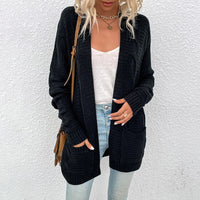 Drizzle Twist Cardigan Sweater Women Mid-length Twisted Rope Cardigan