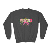 Cute Youth Crewneck Sweatshirt with Holiday Cheer Design, Cozy Pullover for Kids, Christmas Gift, Winter Apparel, Youth Fashion