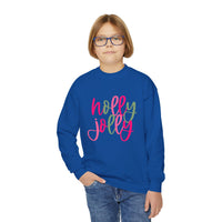 Holly Jolly Youth Crewneck Sweatshirt, Holiday Sweatshirt, Christmas Gift, Winter Apparel, Kids Crewneck, Gildan