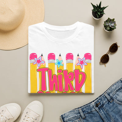 Third Grade Pencil Graphic T-shirt — Cute Back-to-School Tee for Teachers