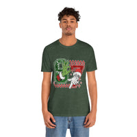 Christmas Retro Checkered Santa and Grinch Tee Six Seven Bella Canvas 3001 Unisex T-shirt Holiday Festive Outfit