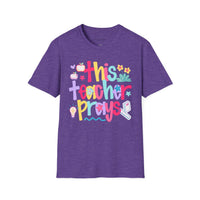 'This Teacher Prays' Gildan Soft-style T-shirt