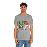 Christmas Retro Checkered Santa and Grinch Tee Six Seven Bella Canvas 3001 Unisex T-shirt Holiday Festive Outfit