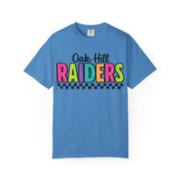 'Oak Hill Raiders' Neon Retro Comfort Colors T-Shirt