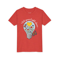 Inspirational Bella Canvas Youth Tee: Let Your Light Shine, Kids T-Shirt, Motivational Gift, Summer Wear, Autism Awareness