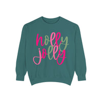 Neon Pink & Green 'Holly Jolly' Comfort Colors Sweatshirt