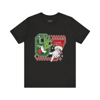Christmas Retro Checkered Santa and Grinch Tee Six Seven Bella Canvas 3001 Unisex T-shirt Holiday Festive Outfit