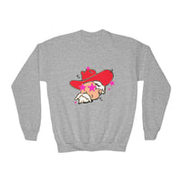 Youth Gildan Crewneck Sweatshirt with Preppy Mascot, Colonel Reb, Ole Miss Rebel Football outfit, College Football, SEC
